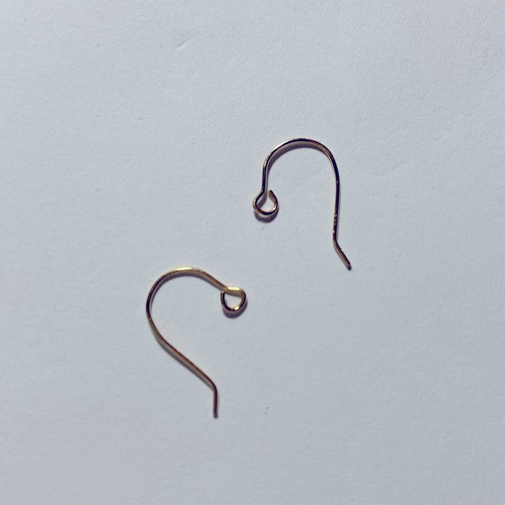 14k Solid Yellow Gold Interchangeable Wire Hook E… - image 1